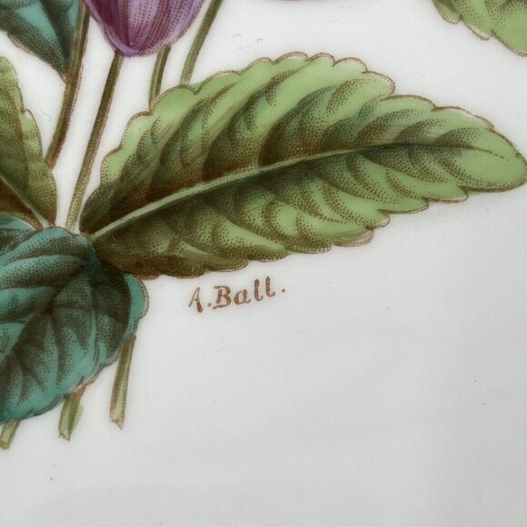 Spode Mansard Luncheon Bone China Floral Scalloped‎ Edge Plates Signed by Artist - Picture 7 of 16